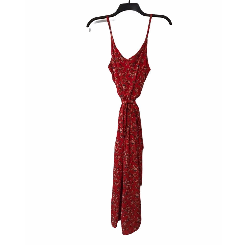 AS U WISH Red Floral Small Pants Romper